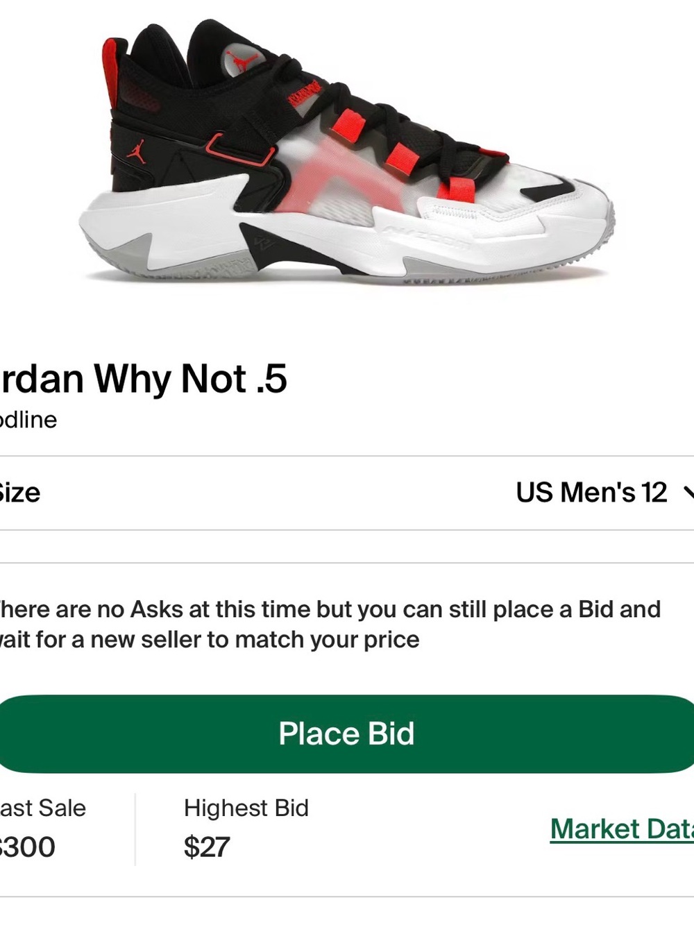 Jordan Why not 5 Men’s Black, White & Red Athletic Shoes - Picture 9 of 9
